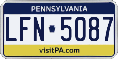 PA license plate LFN5087