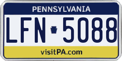 PA license plate LFN5088