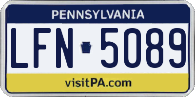 PA license plate LFN5089
