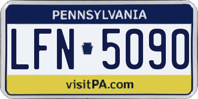 PA license plate LFN5090