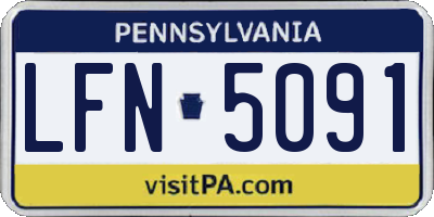 PA license plate LFN5091
