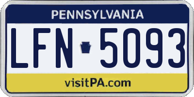 PA license plate LFN5093