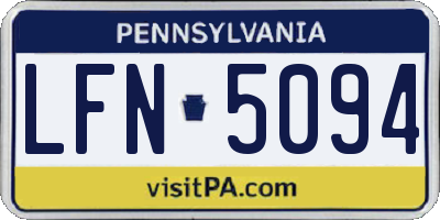 PA license plate LFN5094