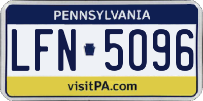 PA license plate LFN5096