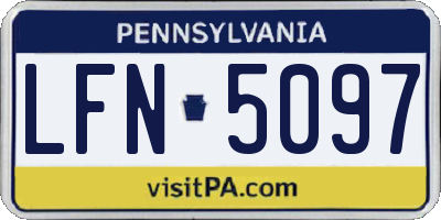 PA license plate LFN5097