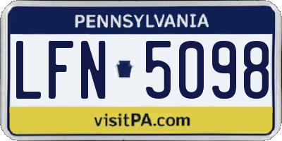 PA license plate LFN5098
