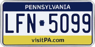 PA license plate LFN5099