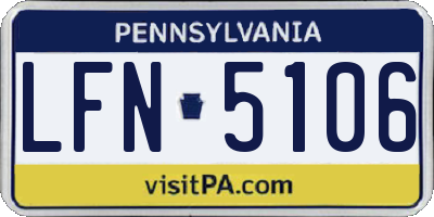PA license plate LFN5106