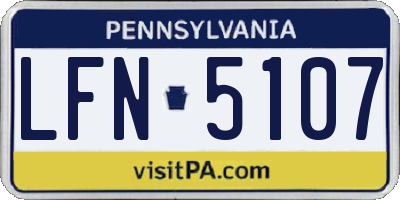 PA license plate LFN5107
