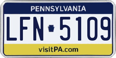 PA license plate LFN5109