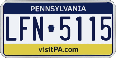 PA license plate LFN5115