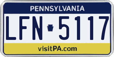 PA license plate LFN5117