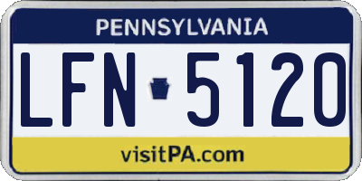 PA license plate LFN5120