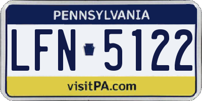 PA license plate LFN5122