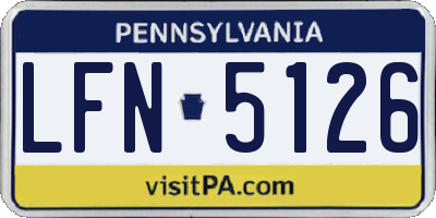PA license plate LFN5126