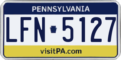 PA license plate LFN5127