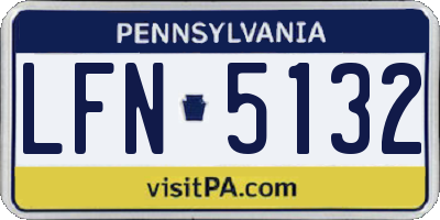 PA license plate LFN5132