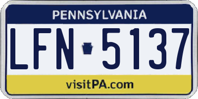 PA license plate LFN5137