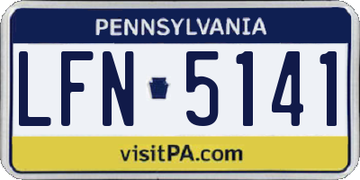PA license plate LFN5141