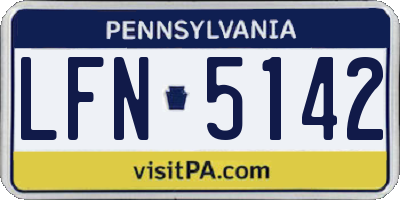 PA license plate LFN5142