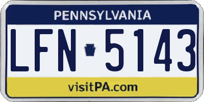 PA license plate LFN5143