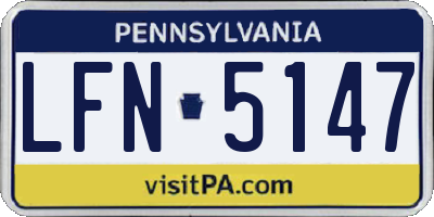 PA license plate LFN5147