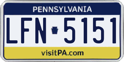PA license plate LFN5151