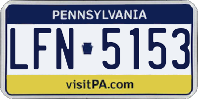 PA license plate LFN5153