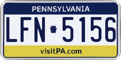 PA license plate LFN5156