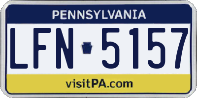 PA license plate LFN5157