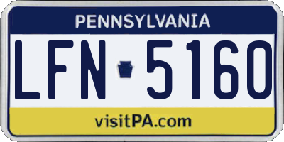 PA license plate LFN5160