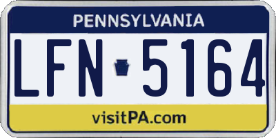 PA license plate LFN5164