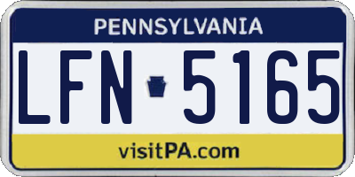 PA license plate LFN5165