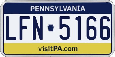 PA license plate LFN5166