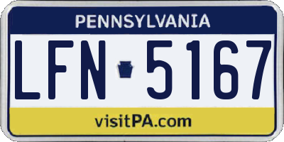 PA license plate LFN5167