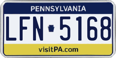 PA license plate LFN5168