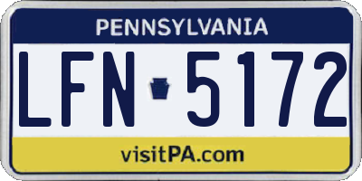 PA license plate LFN5172