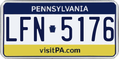 PA license plate LFN5176