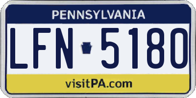 PA license plate LFN5180