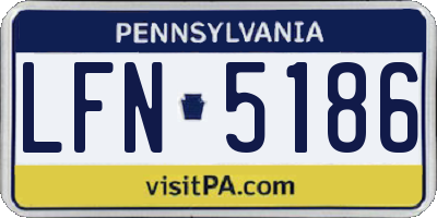PA license plate LFN5186