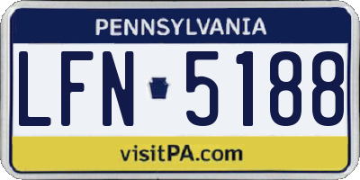 PA license plate LFN5188