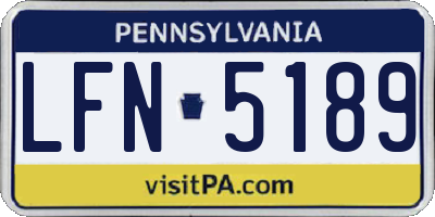PA license plate LFN5189