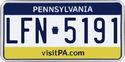 PA license plate LFN5191