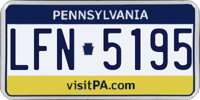 PA license plate LFN5195