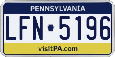 PA license plate LFN5196