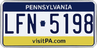 PA license plate LFN5198