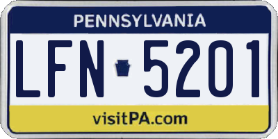 PA license plate LFN5201