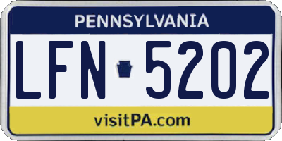 PA license plate LFN5202