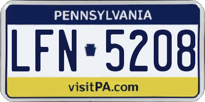 PA license plate LFN5208
