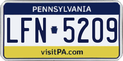 PA license plate LFN5209